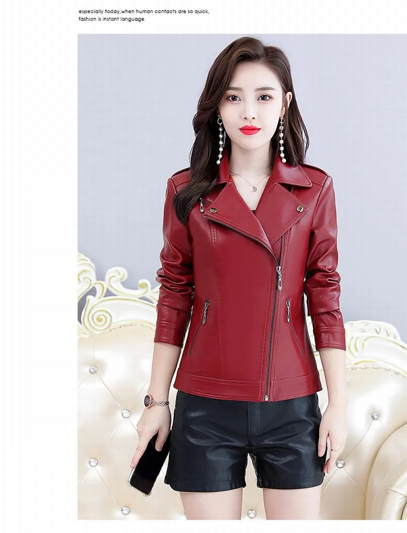 Clarice Leather Biker Jacket Women