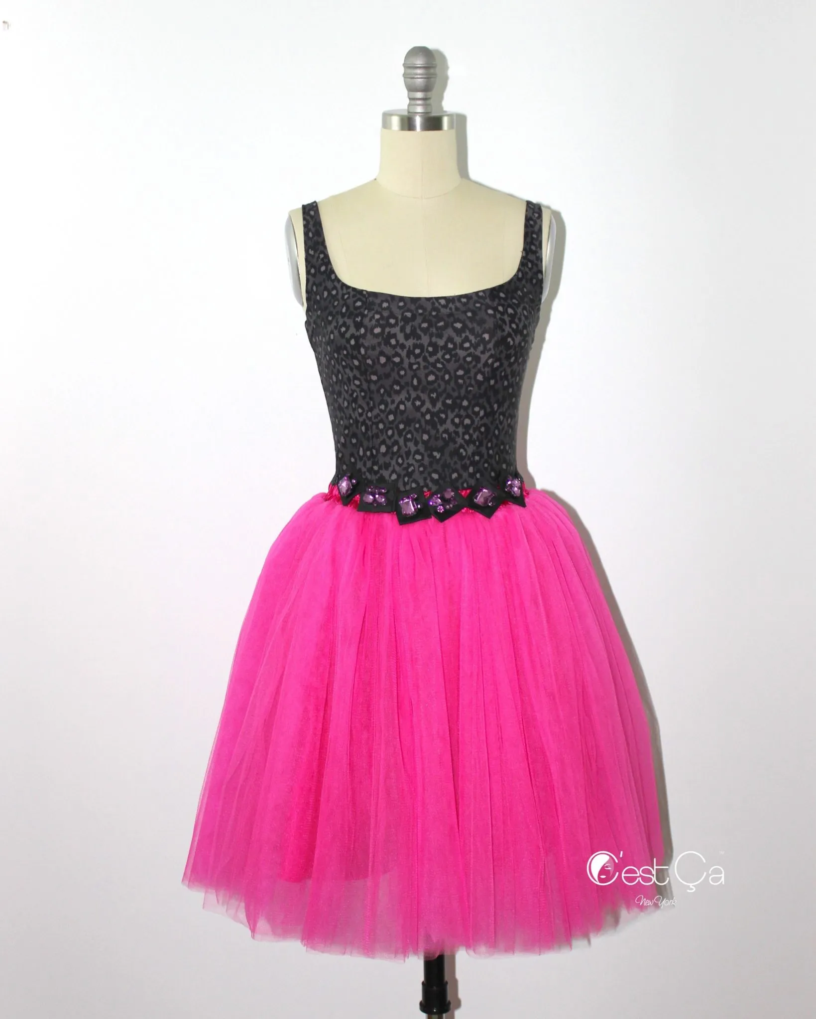 Clarisa Fuchsia Tulle Skirt - Midi