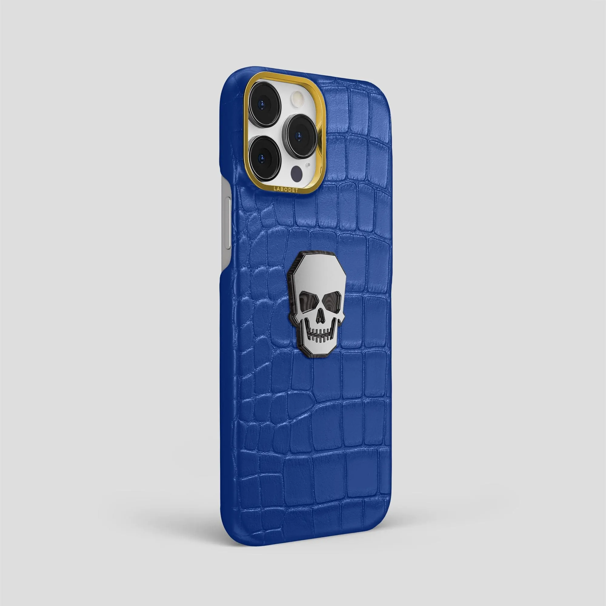 Classic Case With Titanium Skull For iPhone 15 Pro Max In Alligator