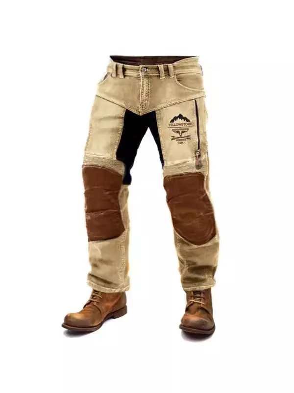 CLASSIC YELLOWSTONE NATIONAL PARK WASH COTTON ZIPPER POCKET PANTS