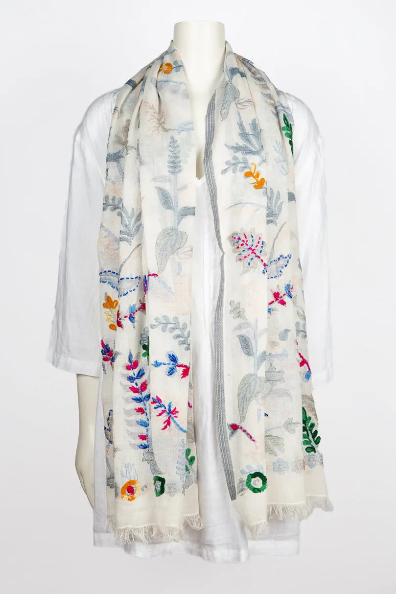 Cleo Embroidered Woven Scarf