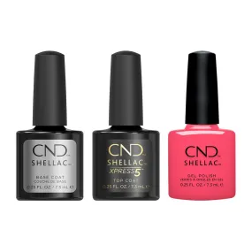 CND - Shellac Xpress5 Combo - Base, Top & Magenta Sky (0.25 oz)