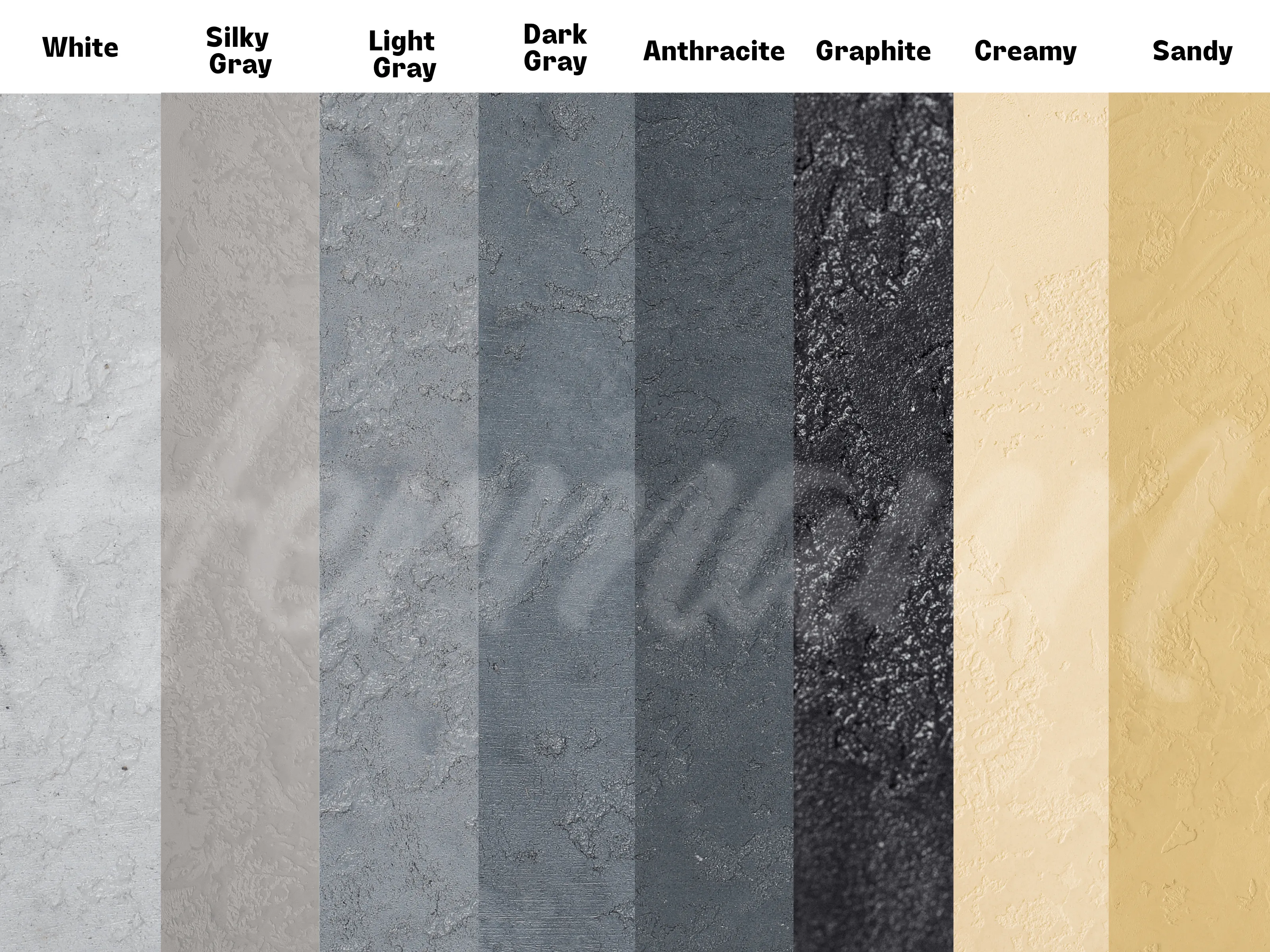 Concrete wall finish / Concrete effect plaster 20 kg - Dark Gray - Complete kit with primer and glossy varnish