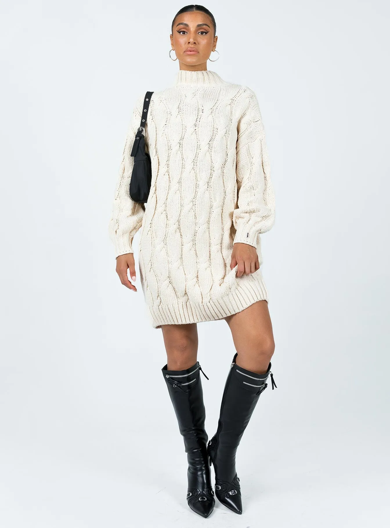 Corthay Sweater Mini Dress Cream