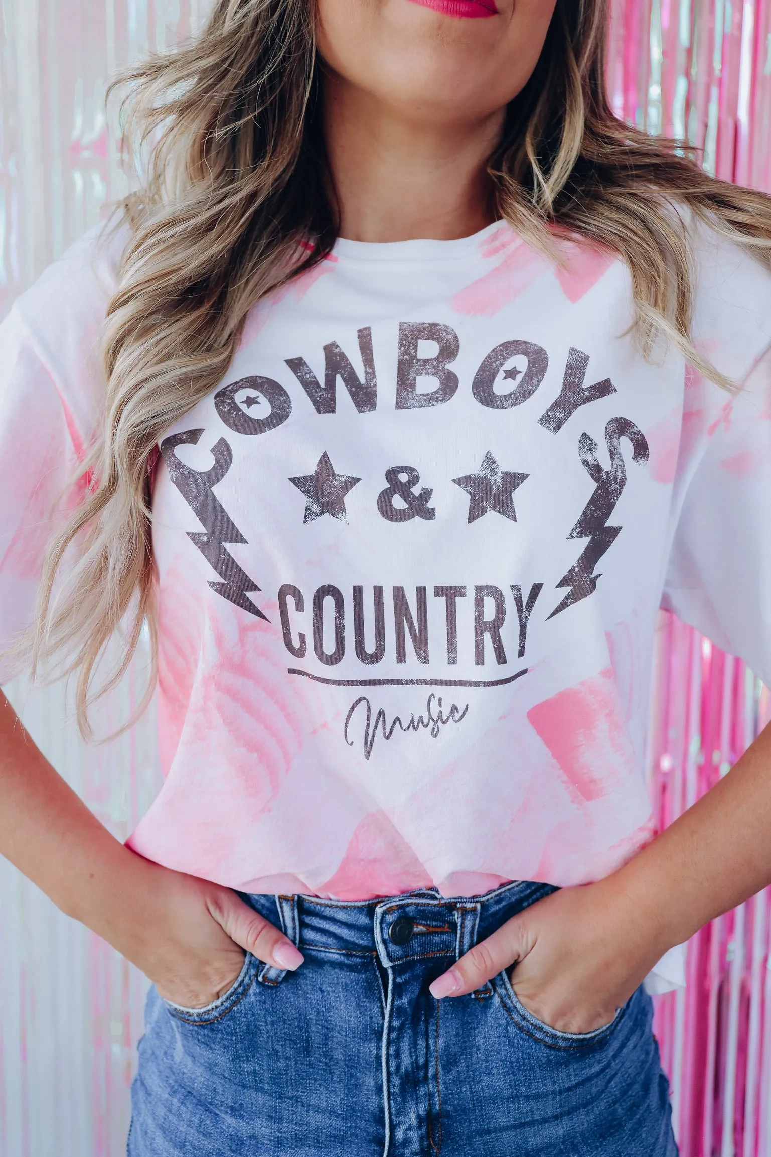 Cowboys Cropped Graphic Tee - White