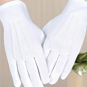 Cozy White Etiquette Gloves for Men and Women