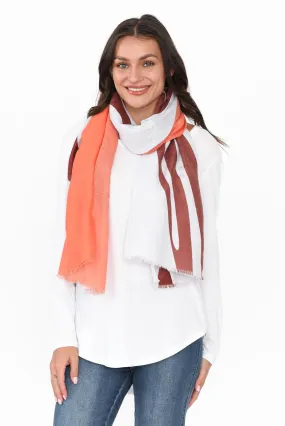 Crane Rust Contrast Scarf