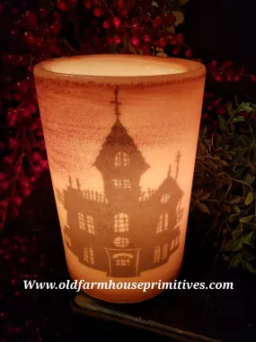 #CRDS8 Primitive Brown Sugar "Haunted House" Wax Candle Sleeve (Made In USA)