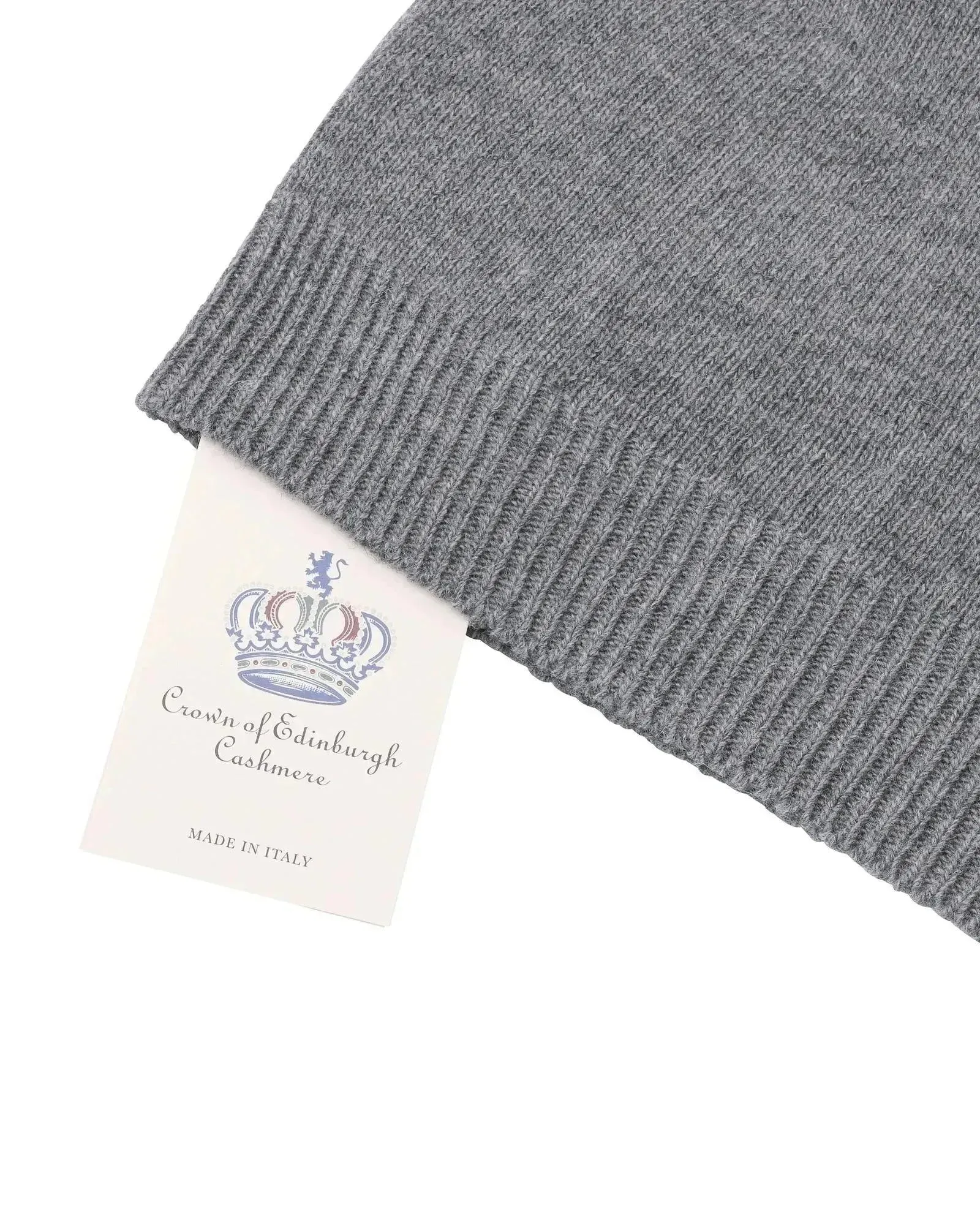 Crown of Edinburgh Cashmere Women's Luxury Cashmere Women Knit Beanie - COE 0046 in Smog - One Size