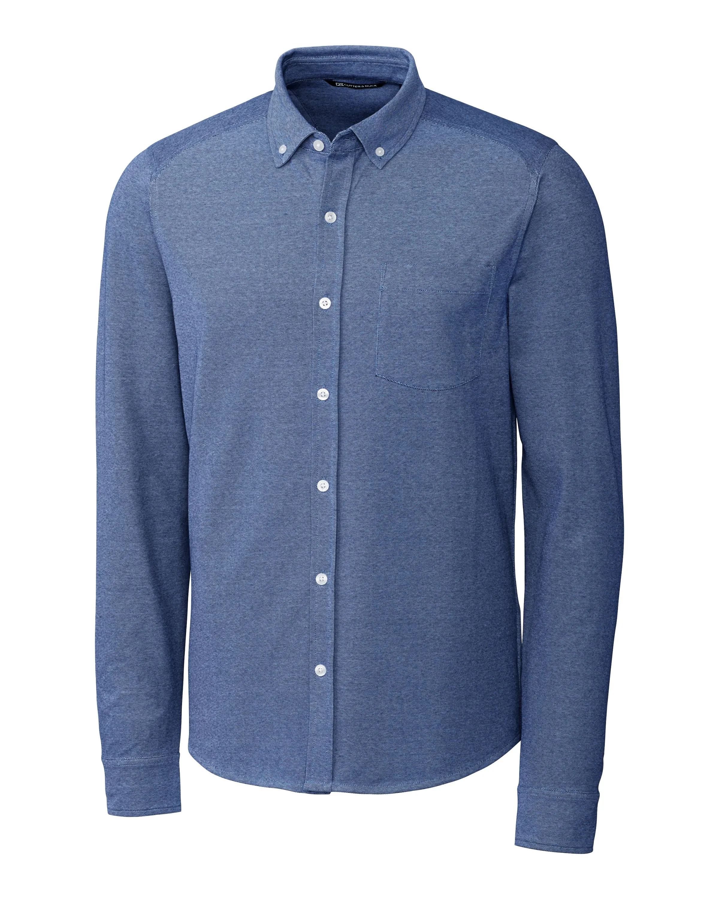 Cutter & Buck Advantage Tri-Blend Pique Long Sleeve Knitted Button Down