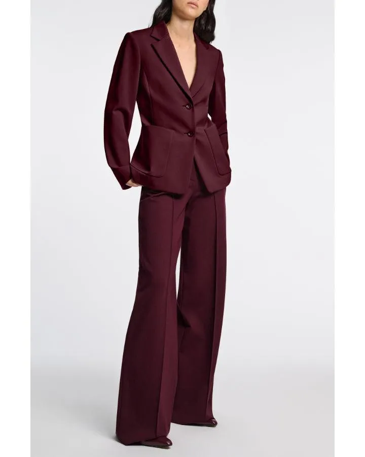 Dorothee Schumacher Emotional Essence Wide Leg Pants Dark Burgundy