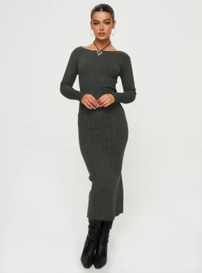 Dossett Long Sleeve Maxi Dress Green