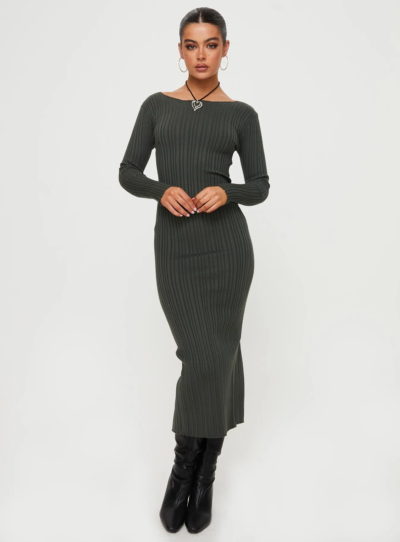 Dossett Long Sleeve Maxi Dress Green