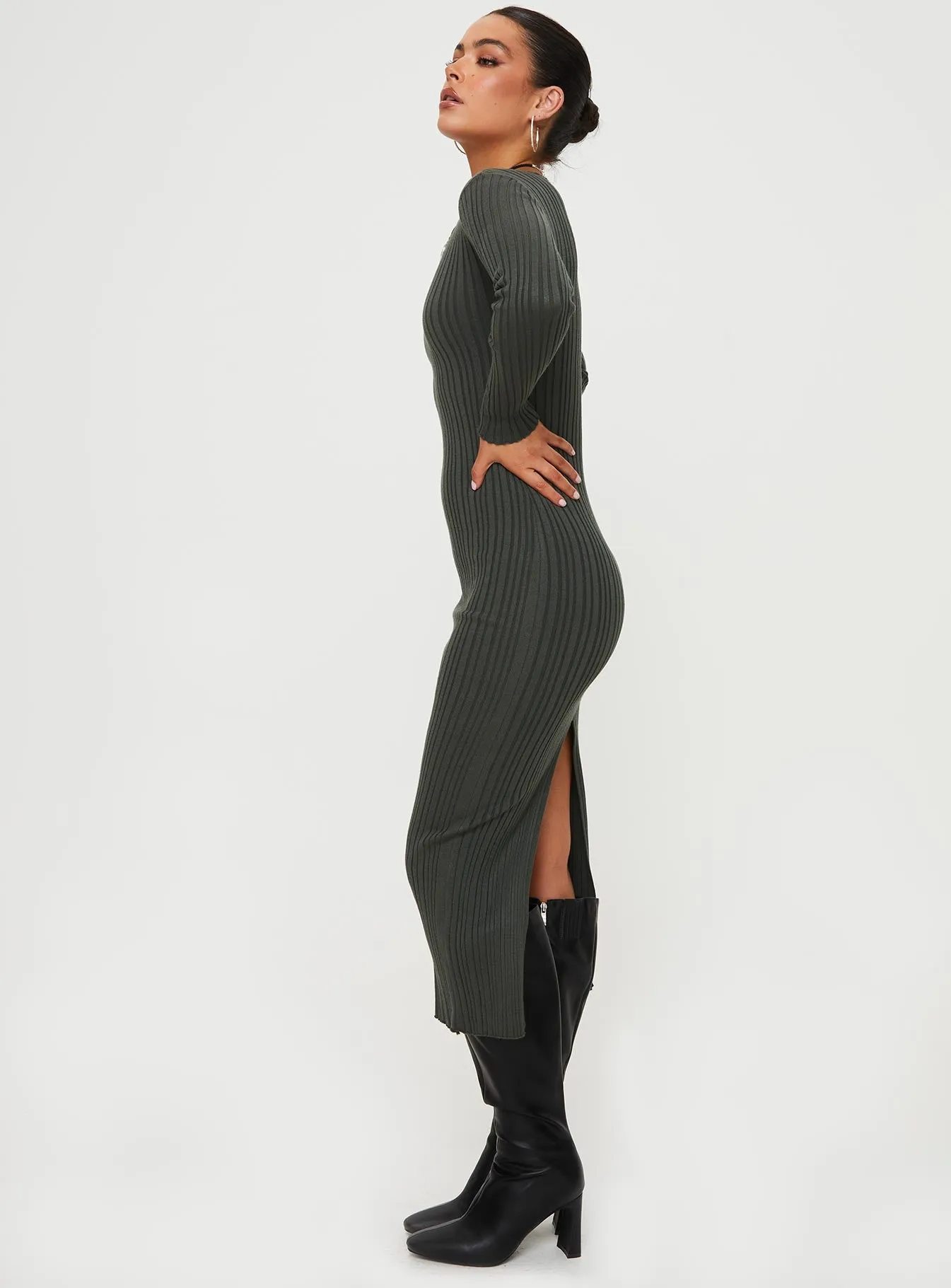 Dossett Long Sleeve Maxi Dress Green