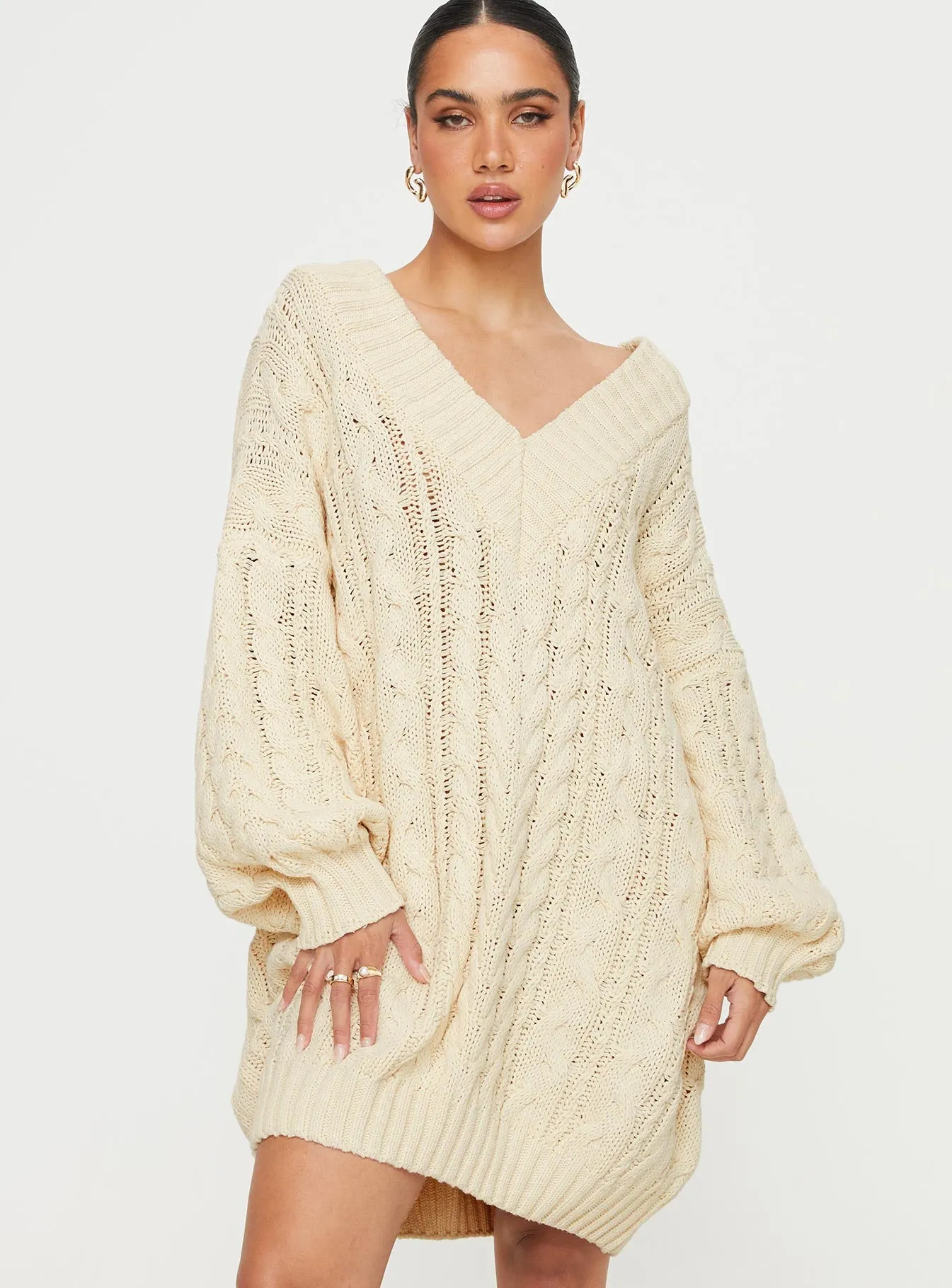 Dravi Mini Sweater Dress Oatmeal