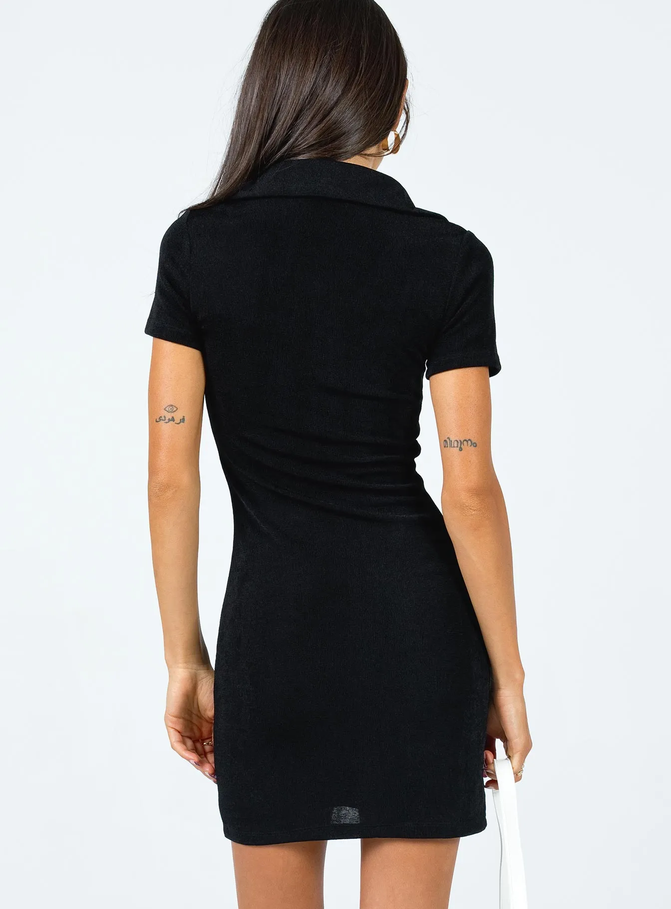 Elody Short Sleeve Mini Dress Black