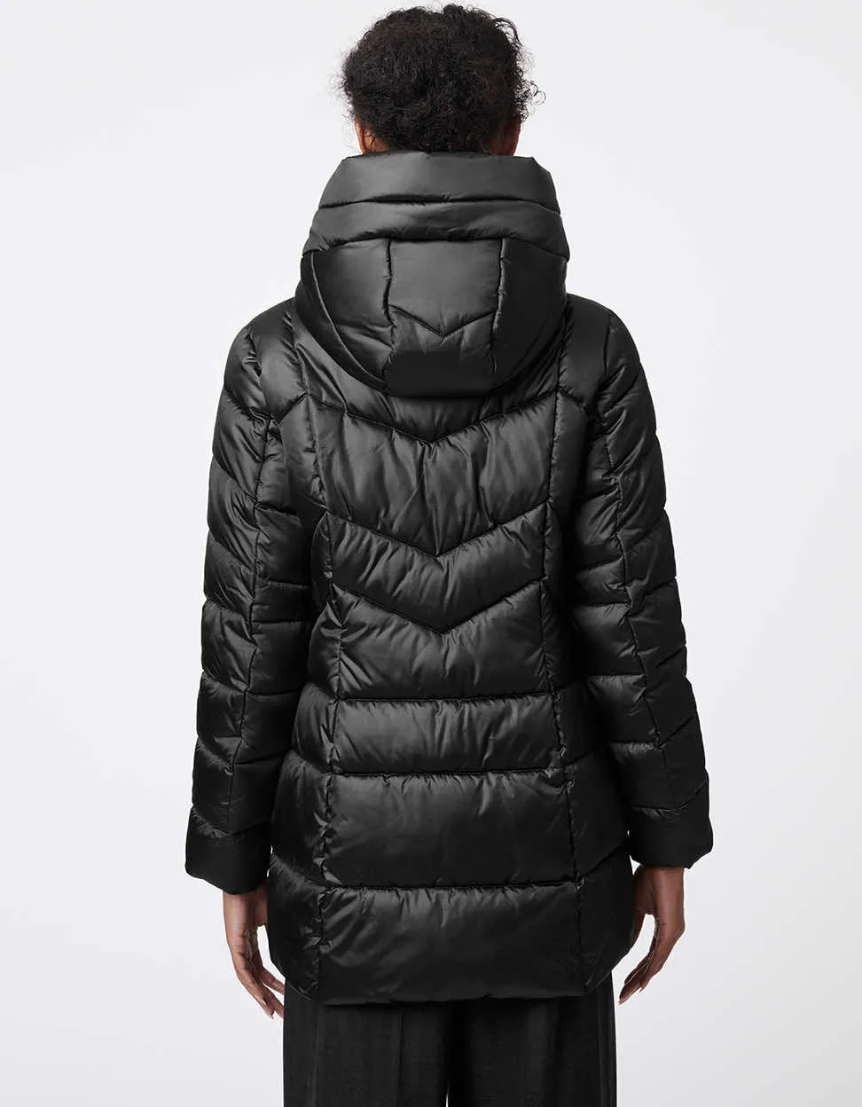 Fab Funnel Shiny Quilted Puffer