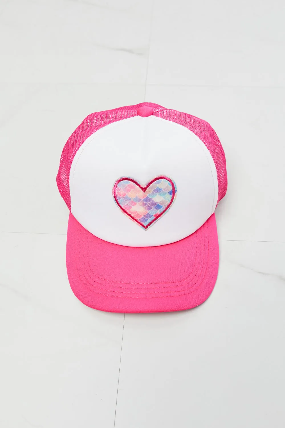 Fame Falling For You Trucker Hat in Pink - Ships from The US