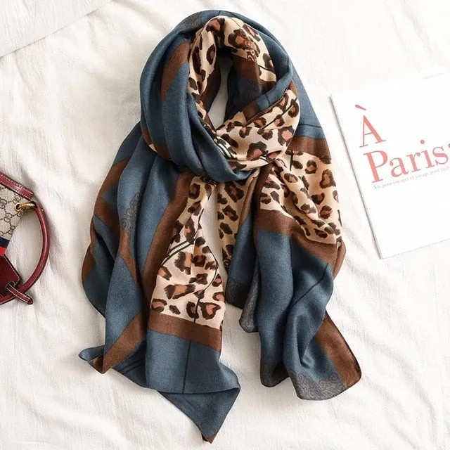 Fashion Silk Scarf Printed Bandana Shawl #LZ021