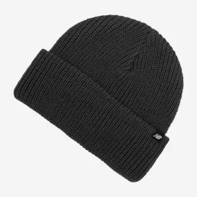 Fisherman Rib Knit Beanie - Black