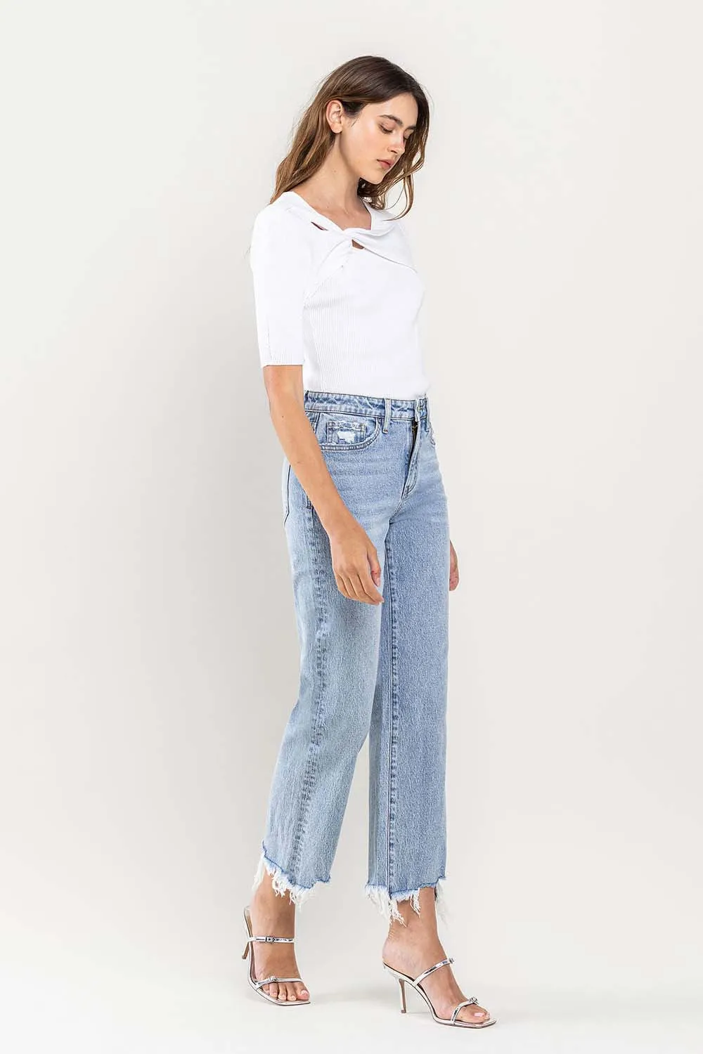 Flying Monkey High Rise Crop Dad Jeans