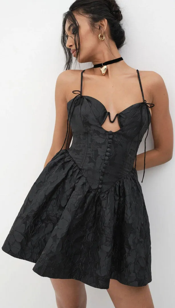 For Love and Lemons Faith Mini Black Party Dress