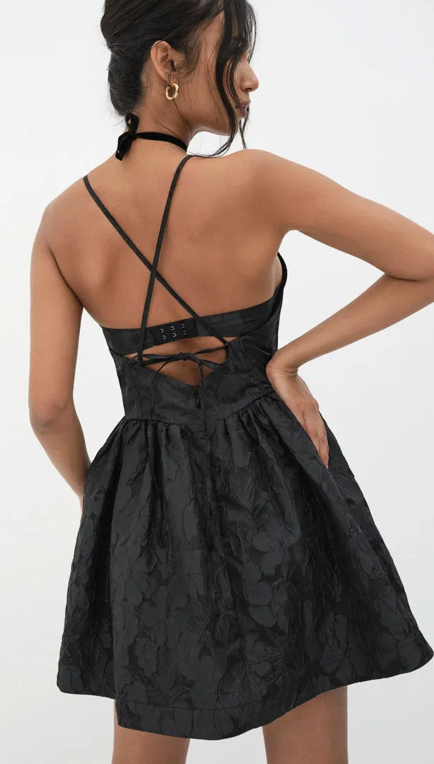 For Love and Lemons Faith Mini Black Party Dress