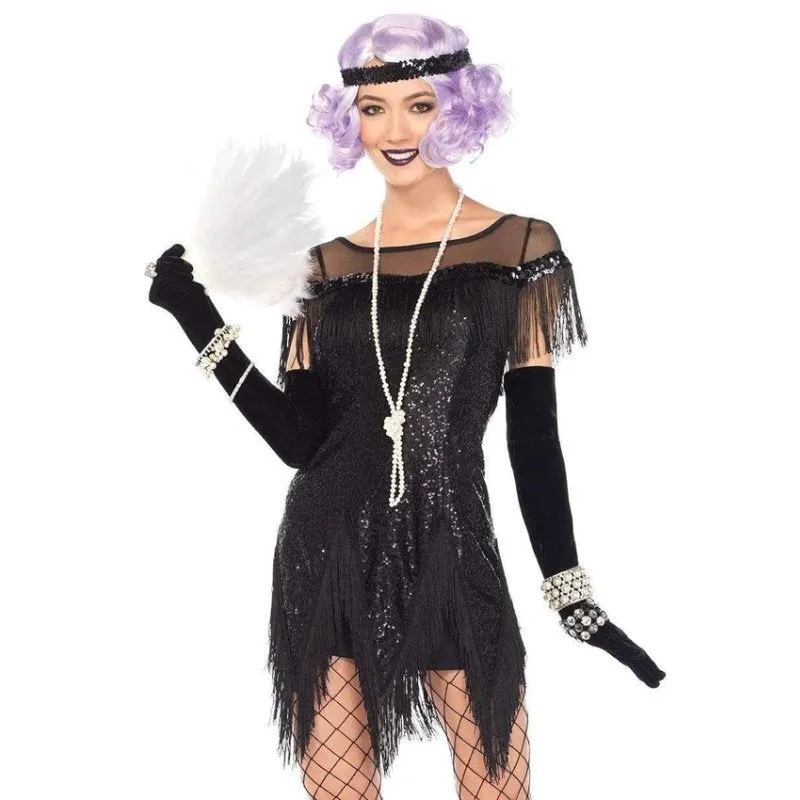 Foxtrot Flapper Costume - Black- Hire