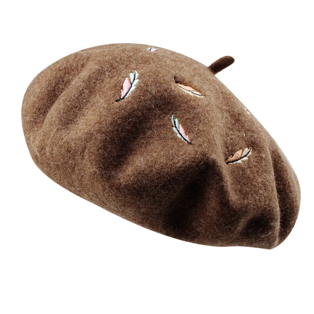 FURTALK Women  Winter Beret Beanies Hat with Embroidery  Drop Shipping HTWL077