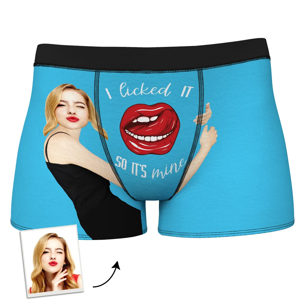 Gifts for Him Custom Face Boxer Custom Boxer Breifs Girlfriend's Face Licked It 3D Online Preview