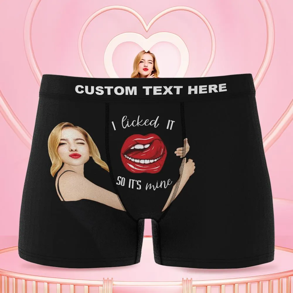 Gifts for Him Custom Face Boxer Custom Boxer Breifs Girlfriend's Face Licked It 3D Online Preview