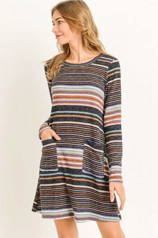 Gilli Multi Stripe Shift Dress