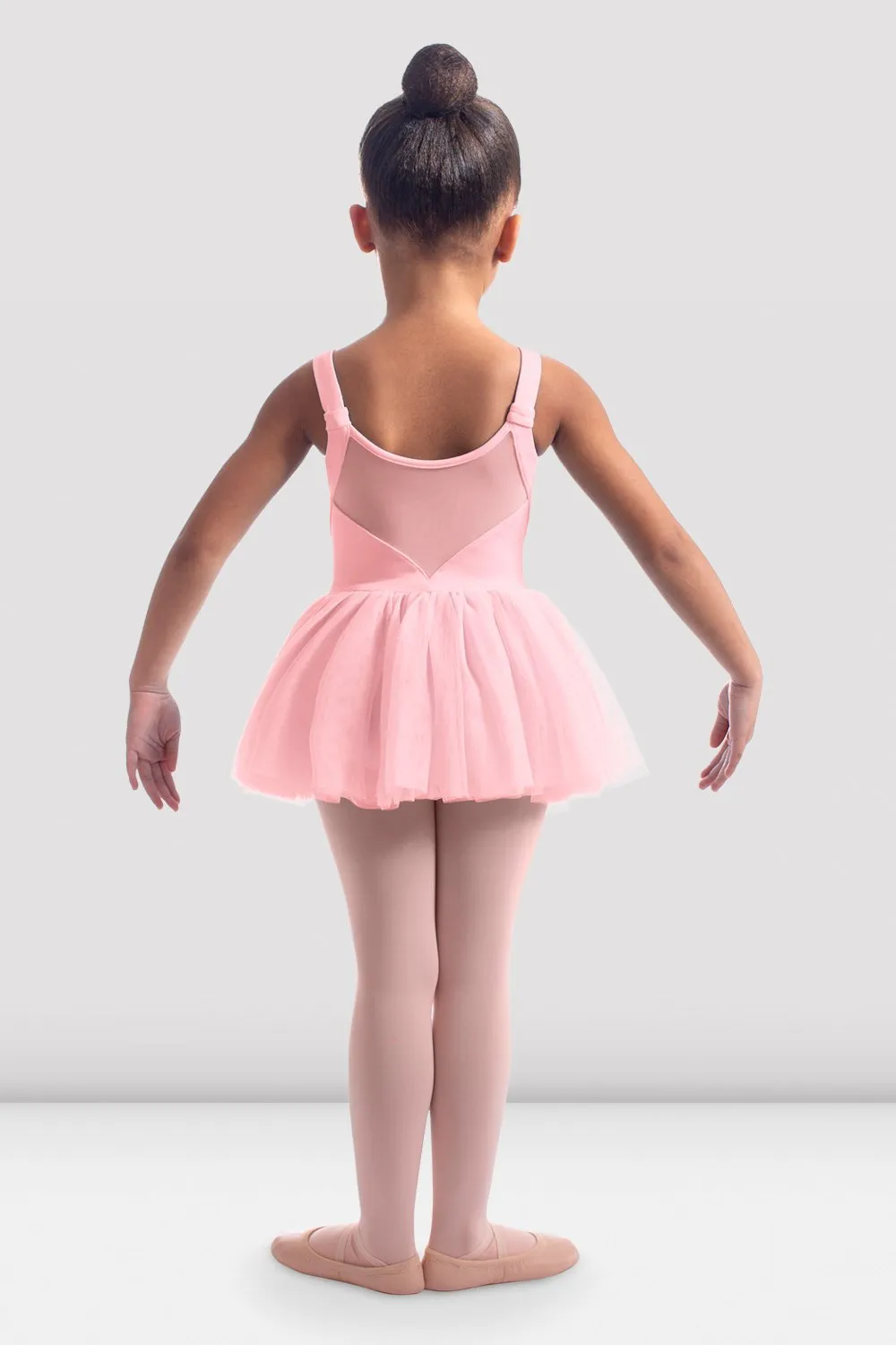 Girls Aliza Mesh Back Rose Embroidered Tank Tutu Dress