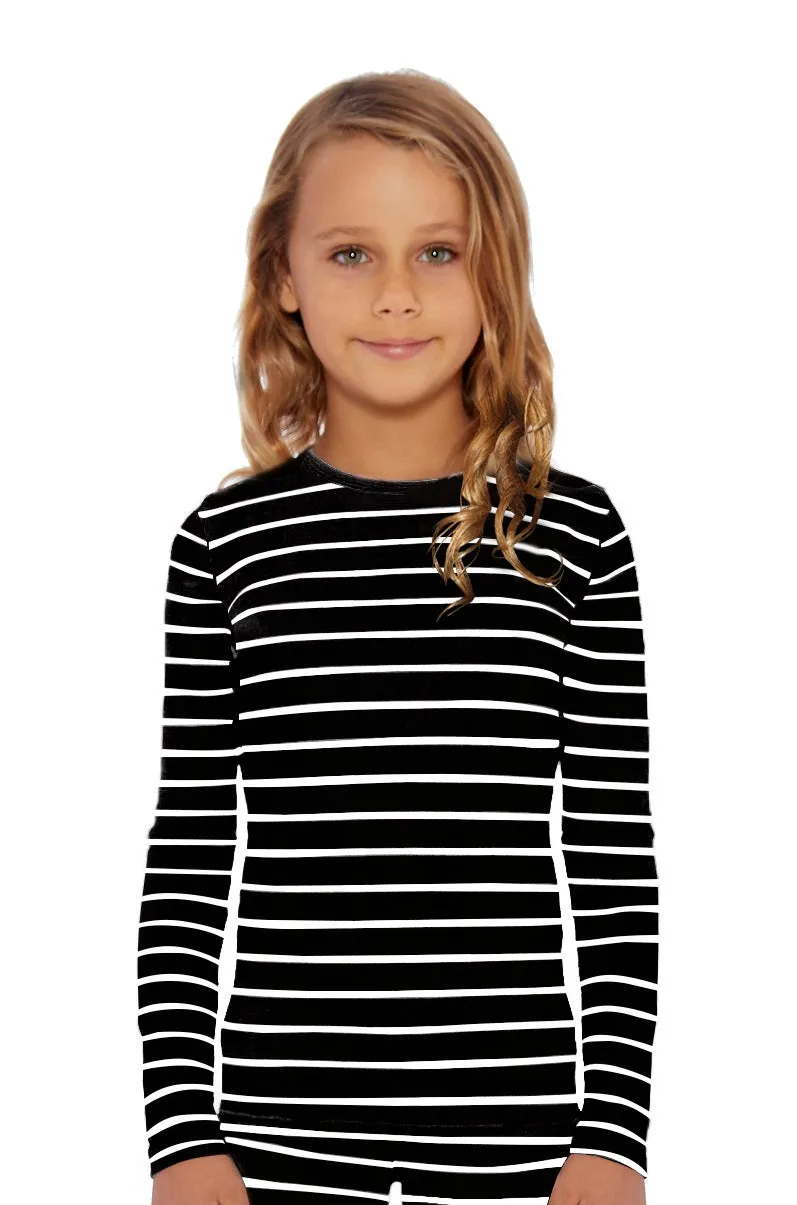 Girls Striped Thermal Top