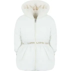 Girls White Reversible Coat