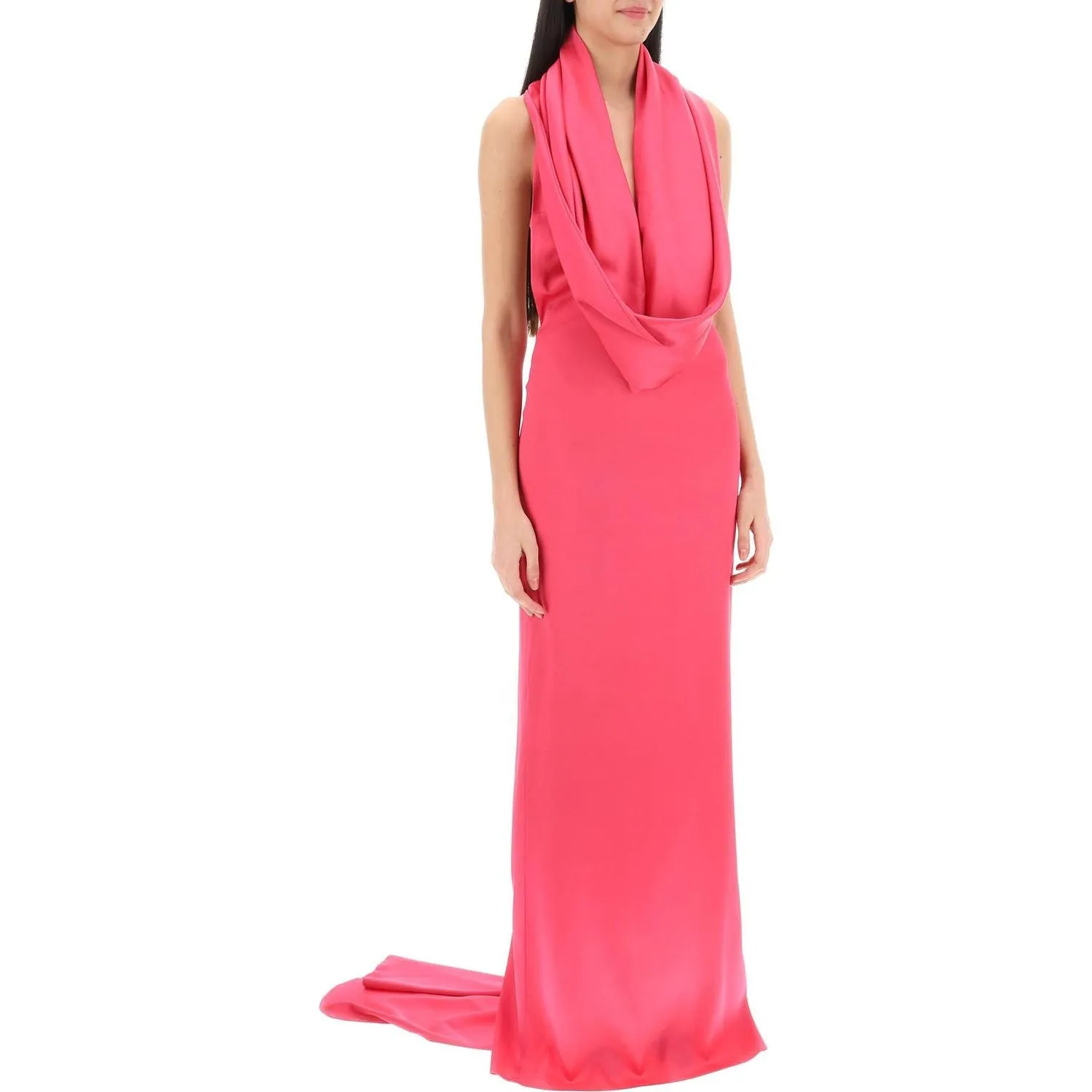 Giuseppe Di Morabito maxi gown with built-in hood