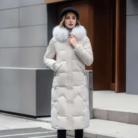 Glow Chic's Over-the-Knee Cotton-Padded Quilted Coat