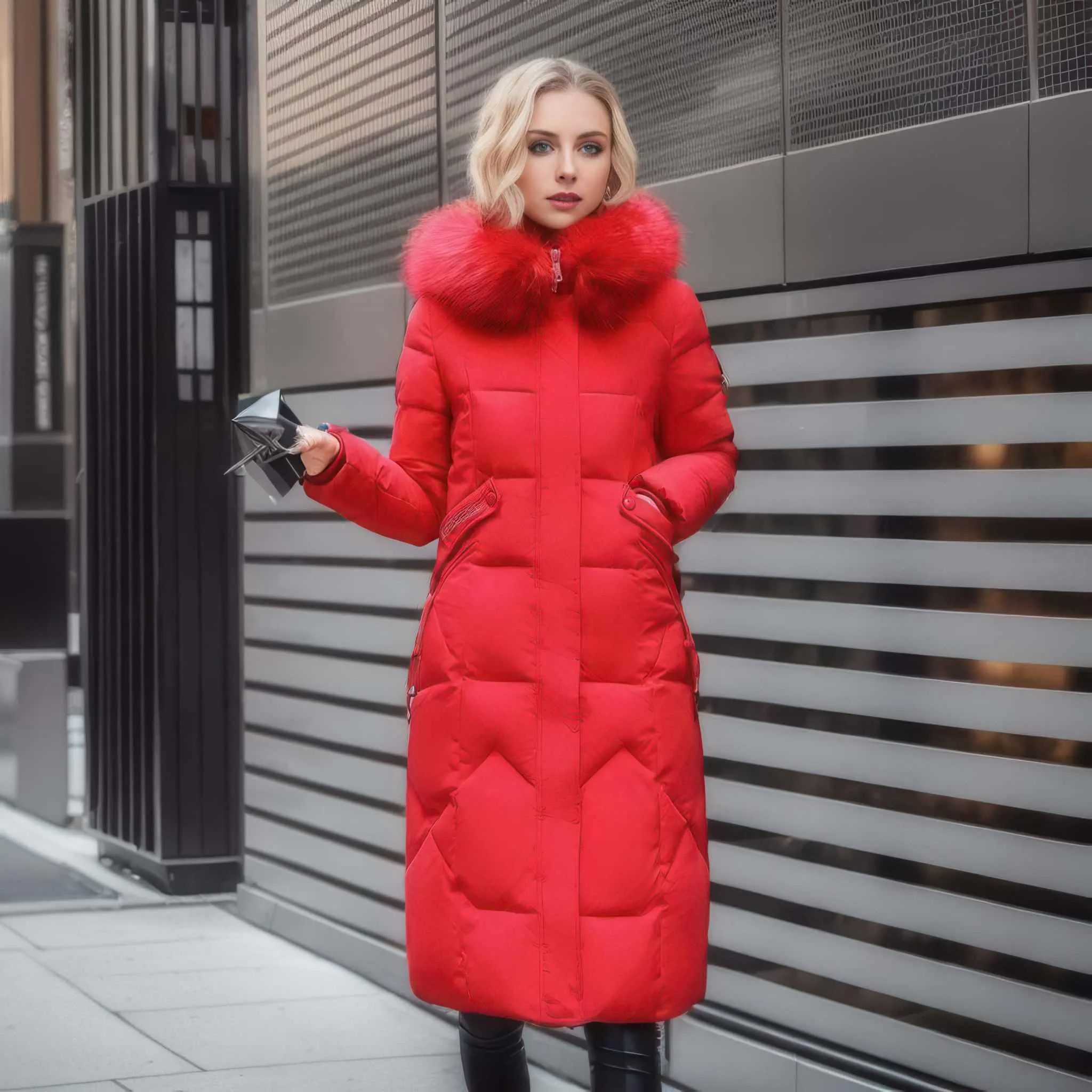 Glow Chic's Over-the-Knee Cotton-Padded Quilted Coat