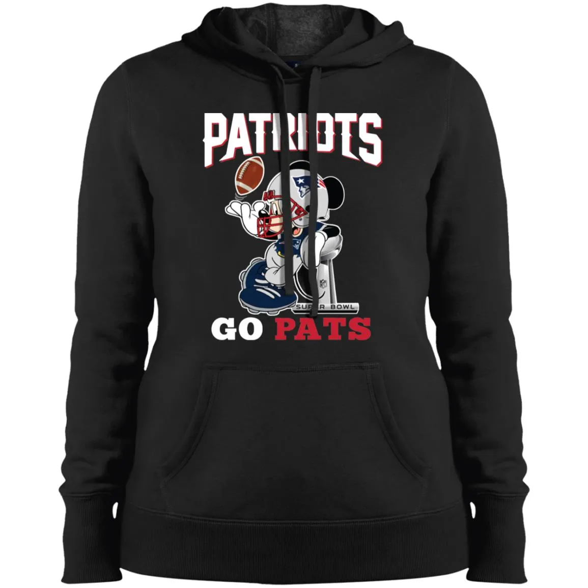 Go Pats - New England Patriots Super Bowl 2019 Mickey Mouse Football Nfl Women Hooded Sweatshirt