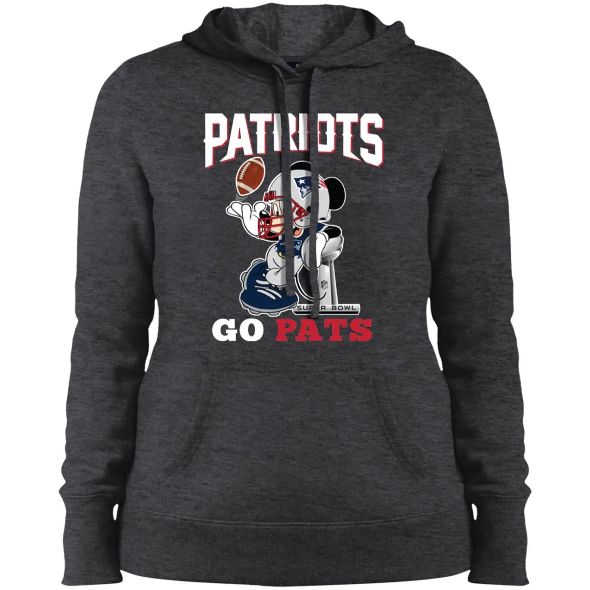 Go Pats - New England Patriots Super Bowl 2019 Mickey Mouse Football Nfl Women Hooded Sweatshirt