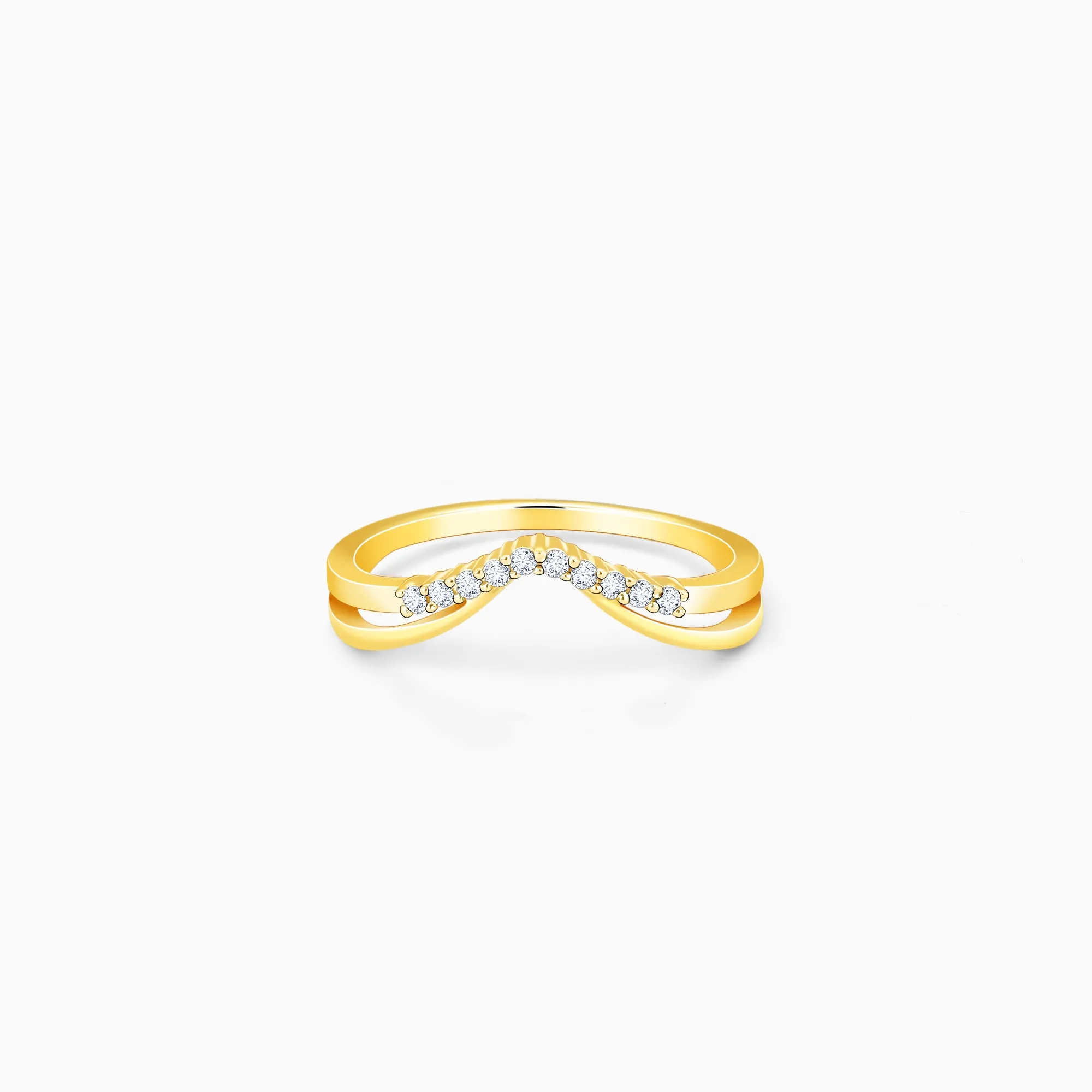 Gold Soft Wave Diamond Ring