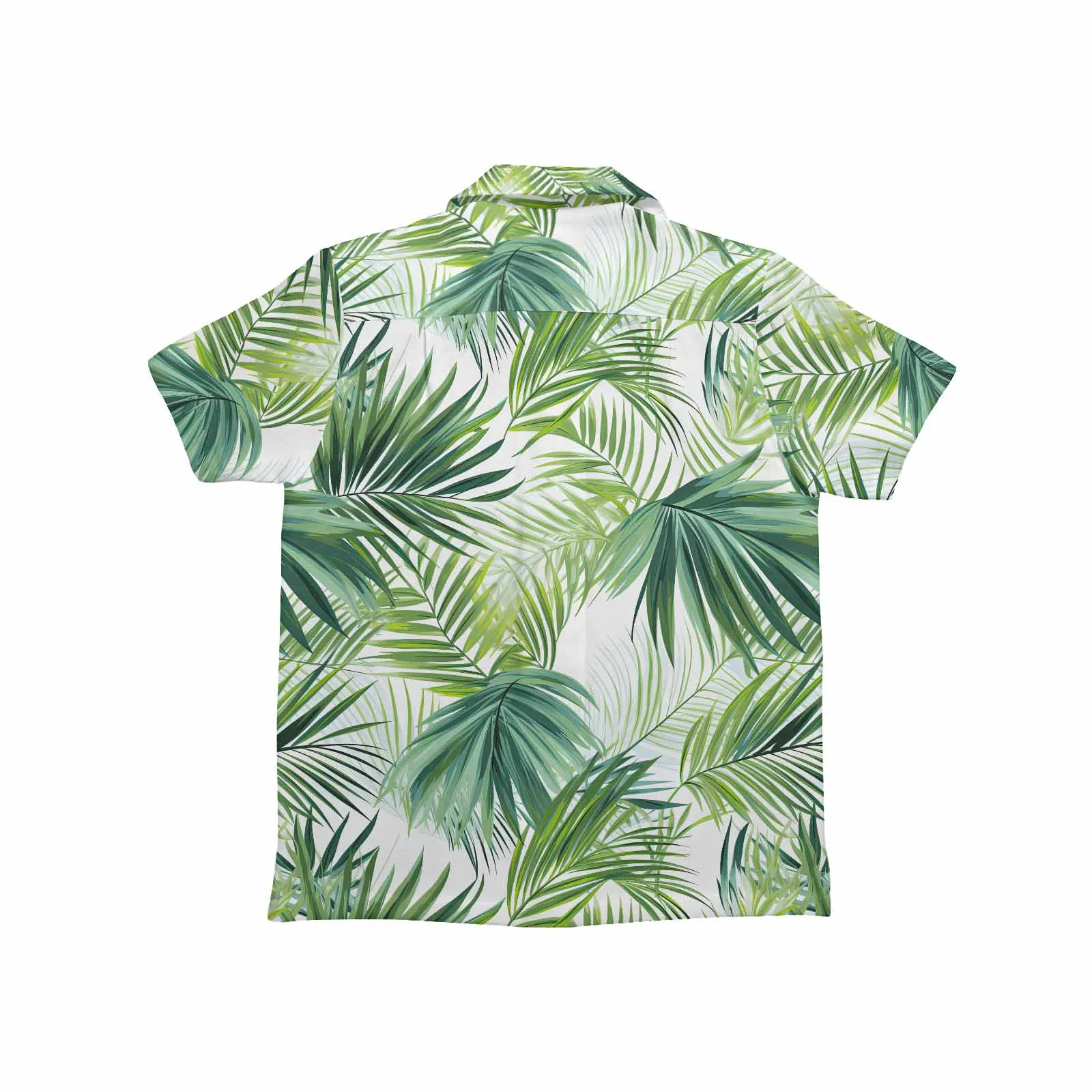 Green Palm Leaves  Little Boys Hawaiian Shirt