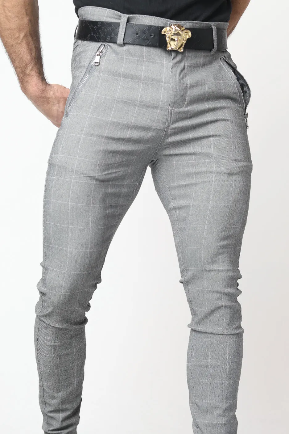 Grey Checkered Pants