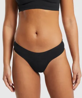 Gymshark Seamless Dipped Front Thong - Black