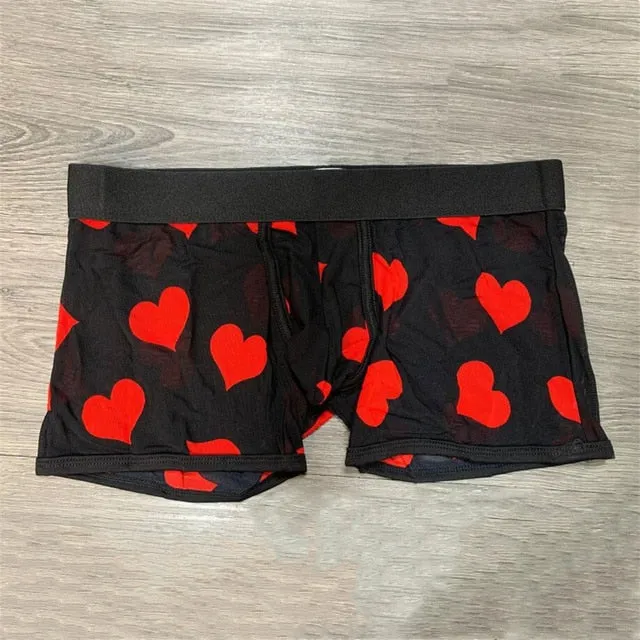 Heart Transparent Mesh Printing Boxer