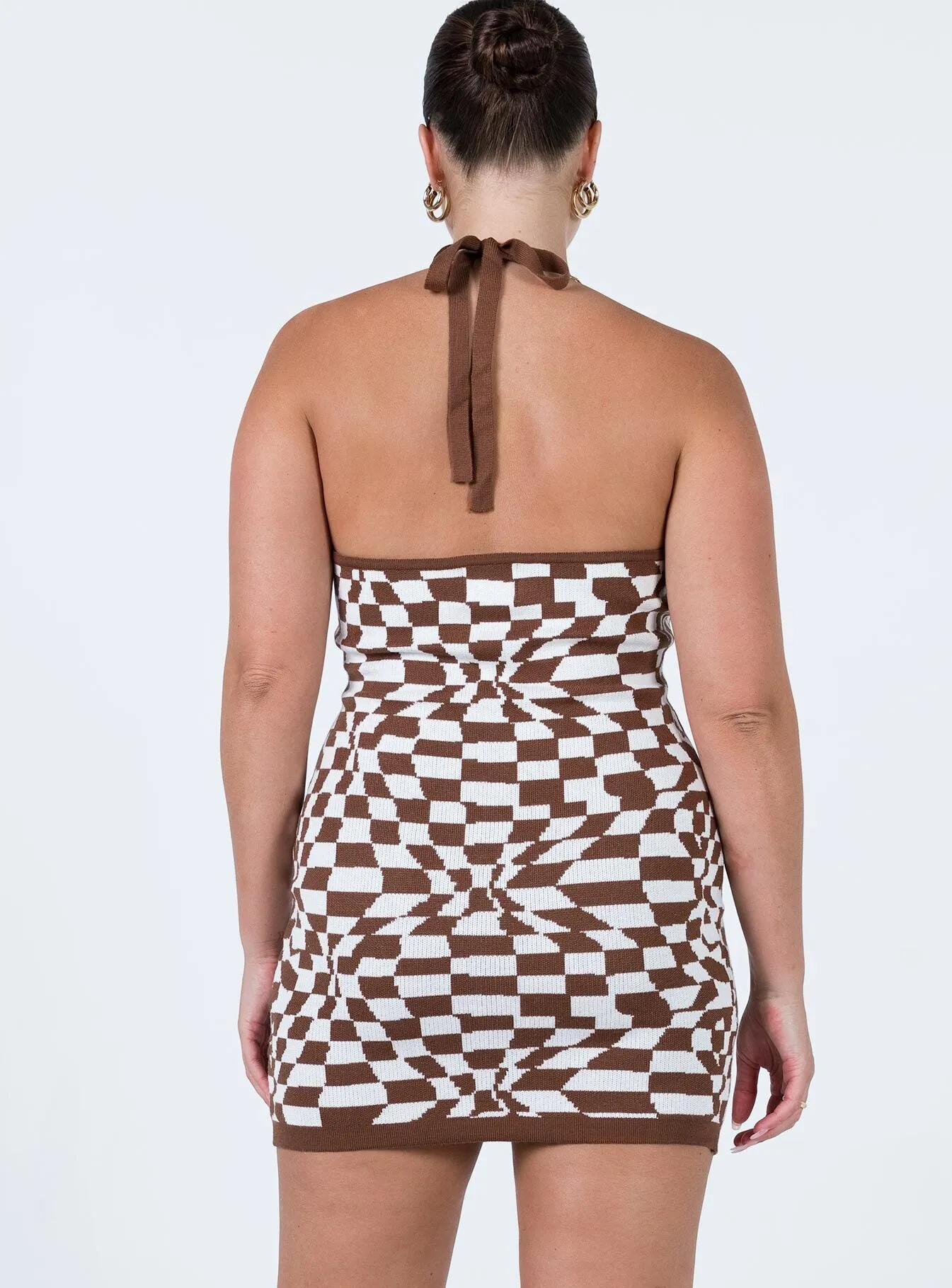 Henri Mini Dress Brown / White