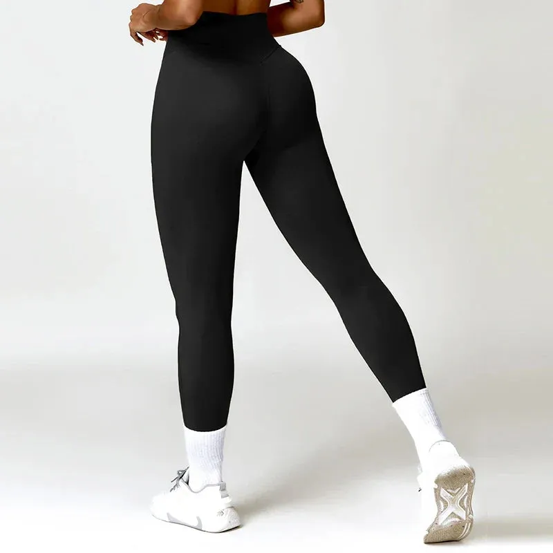 High Waist Yoga Pants for Running and Gym Workouts - Push Up Leggings for Female Fitness