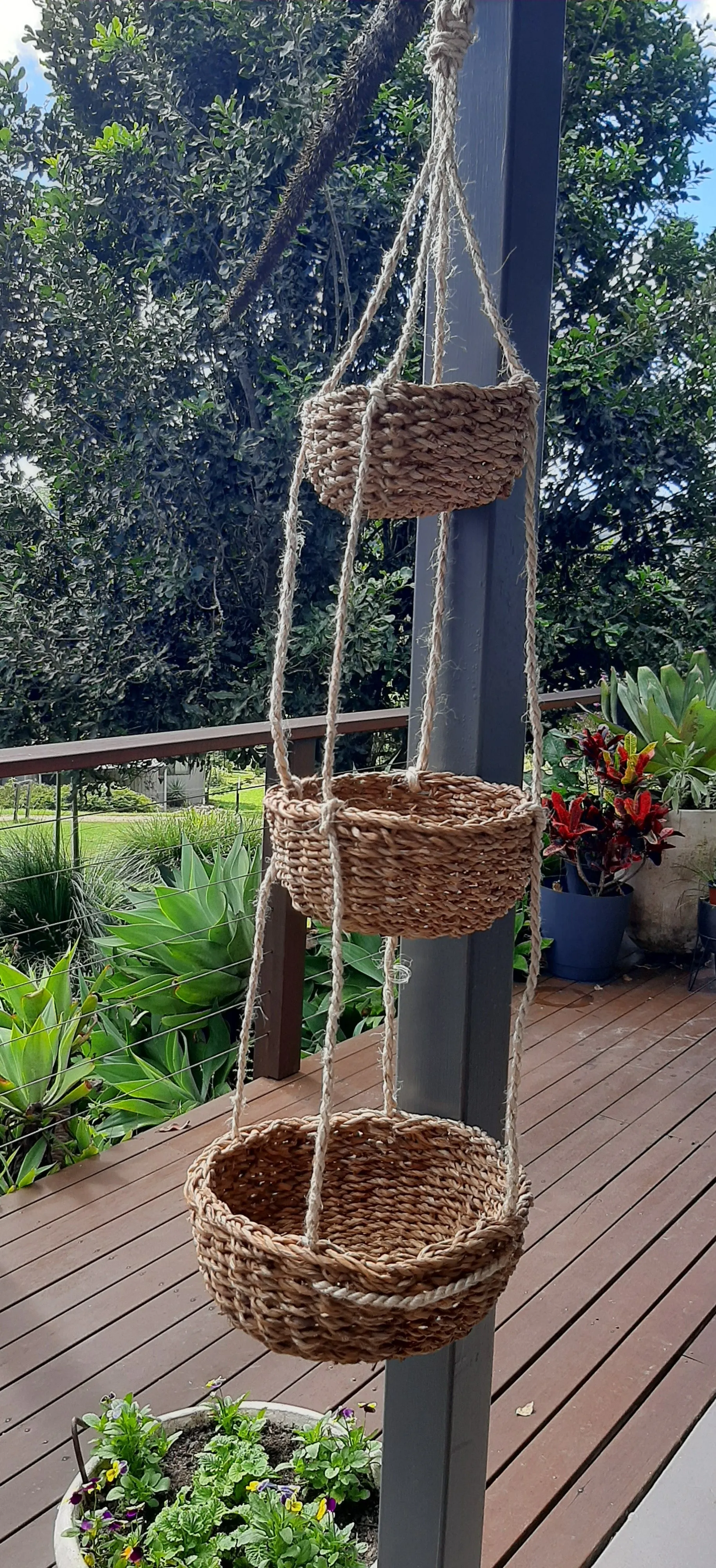 Hogla Sika 3 Tier Hanging Basket Round