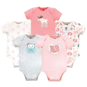 Hudson Baby Cotton Bodysuits, Forest Girl