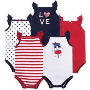 Hudson Baby Cotton Sleeveless Bodysuits, Shining Stars Stripes